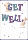 Brimful with cheerful optimism, this illustrated get well card stars two lovable figures-a teddy bear and a floppy-eared puppy-whose playful energy brings the 'Get Well' message to life. Both companions balance the brightly coloured letters with a confidence that's contagious, shining against a soft, creamy backdrop. Indigo and teal hues add vibrancy to the fonts, making the message feel as uplifting as a fresh bouquet delivered by a florist 'by Patricia'. Starry bursts in shades of blue and purple twinkle overhead, mirroring the comfort of kindness exchanged in our local community. The soft textures in their illustrated fur evoke an almost huggable warmth-just the kind of thoughtful, gentle touch that helps in healing. This card's design is a heartfelt expression, ideal for a loved one or neighbour facing recovery, and pairs beautifully with a bouquet sent from the heart of 'by Patricia', carrying not just words, but a genuine sense of empathy and community care.